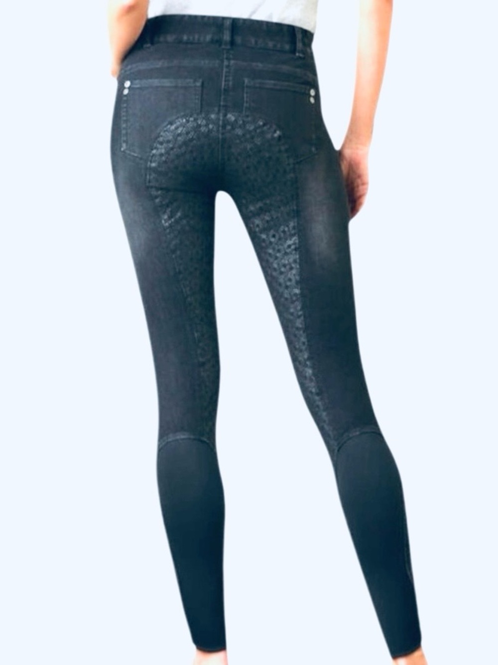 Ariat Full Seat 30R Breech Equestrian Riding Jeans Indigo Blue Stretch Denim Rar